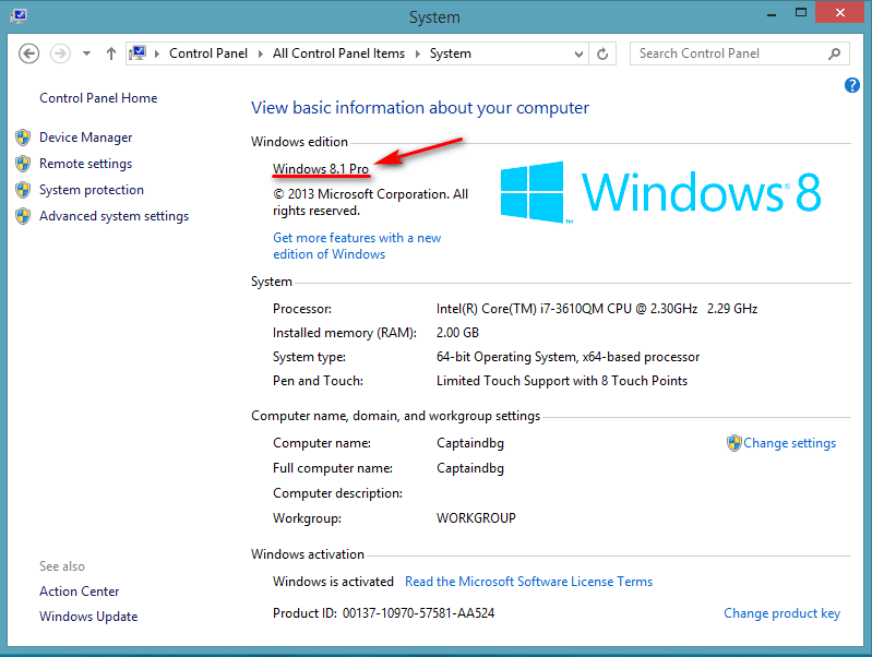Kích hoạt Windows 8/8.1 thủ công bằng Key và CMD bước 1