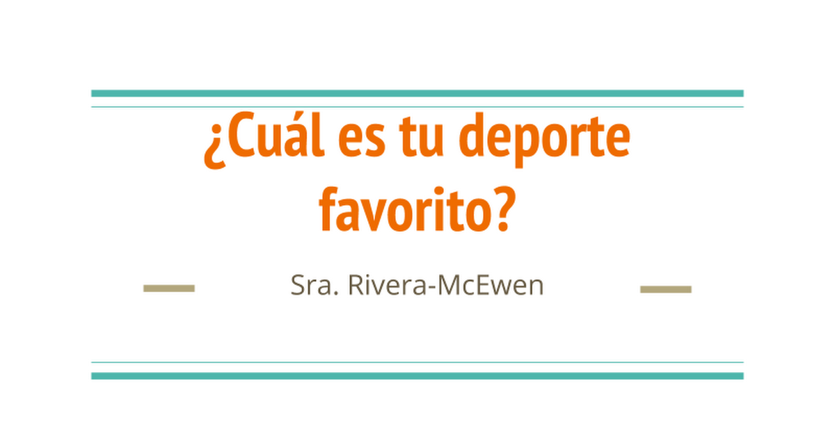 ¿Cuál es tu deporte favorito?