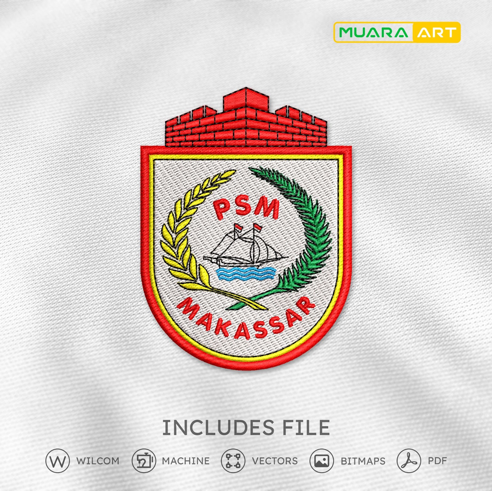 Desain Bordir Logo PSM (Makassar)