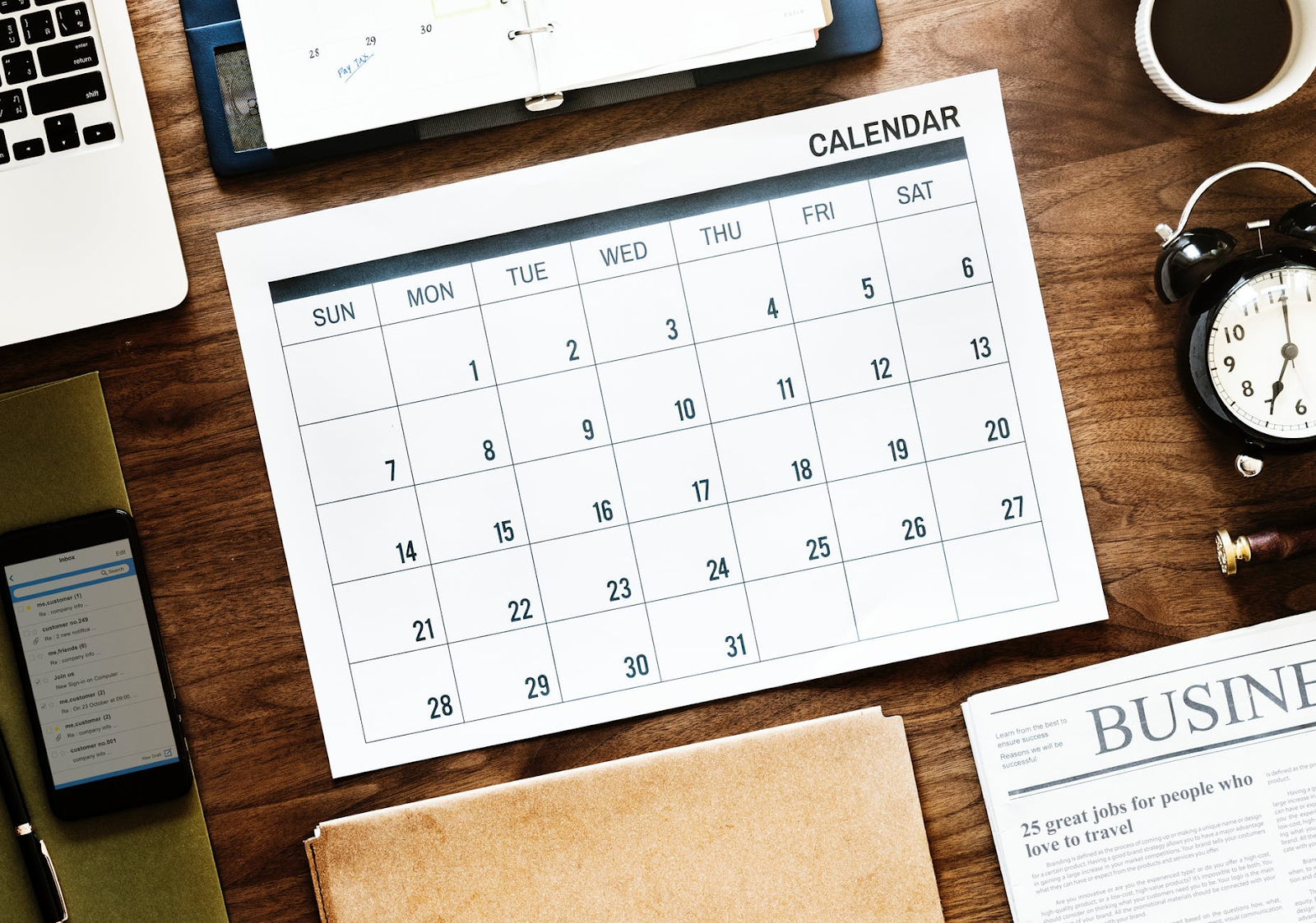 an agenda with dates is needed to host a company event