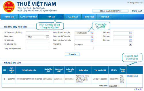 hướng dẫn nộp thuế môn bài điện tử