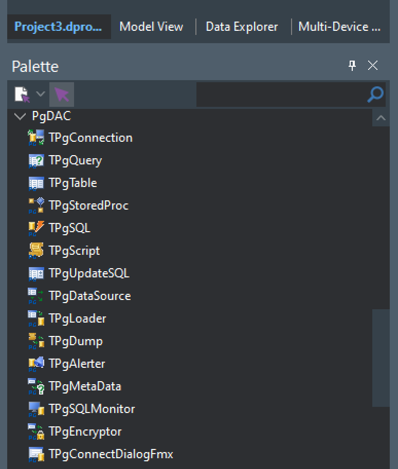 The basic components for the PostgreSQL connection and fetching processes