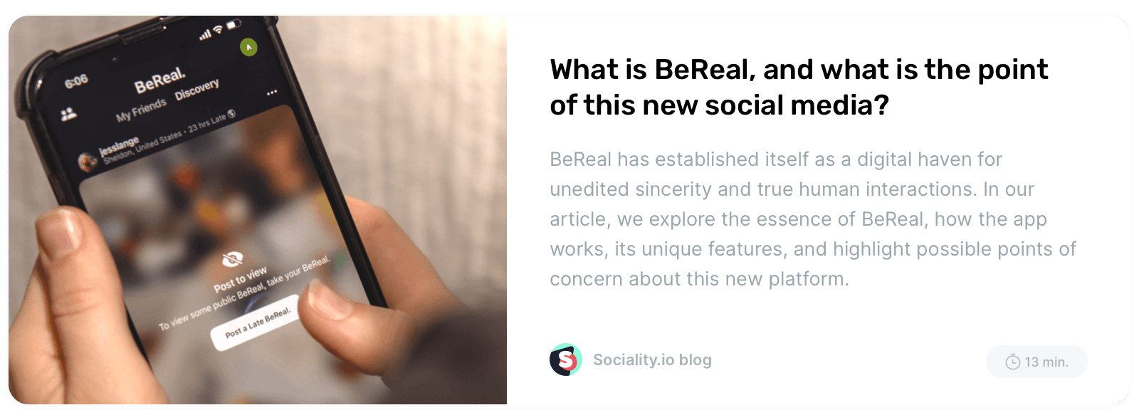 Sociality.io blog - What is BeReal