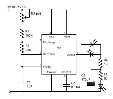 Random light effect generator circuit diagram