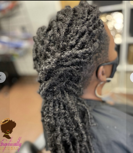 Faux Locs With Shaved Sides 
