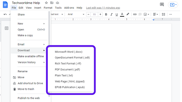 how to download google docs