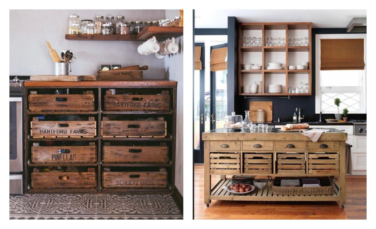 Rustic wooden drawers