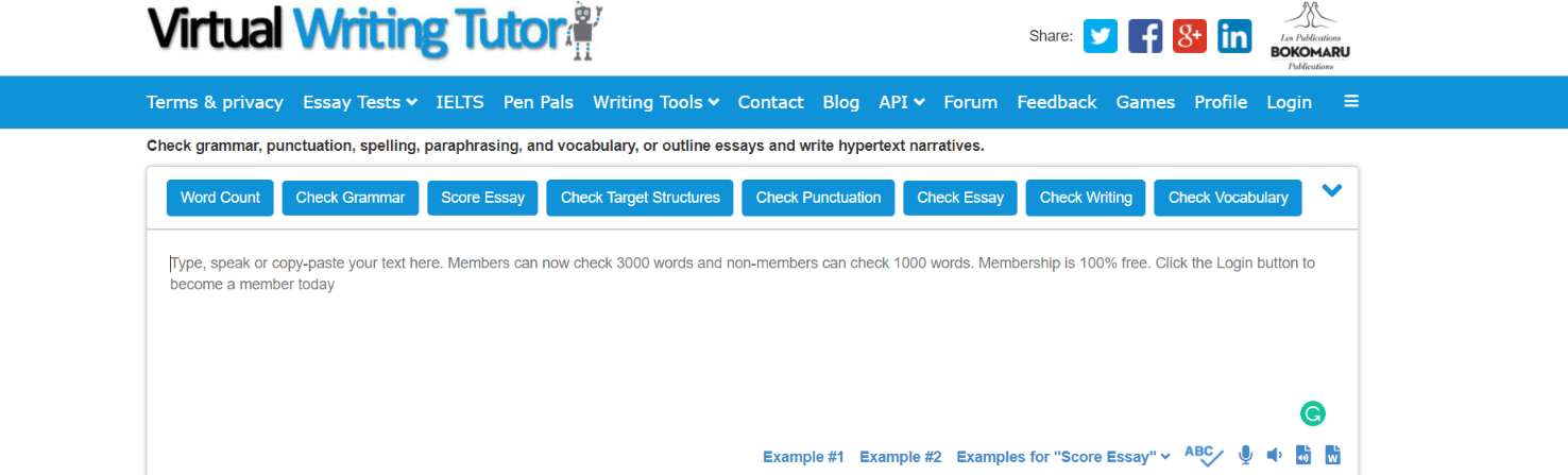 Virtual Writing Tutor  vs grammarly