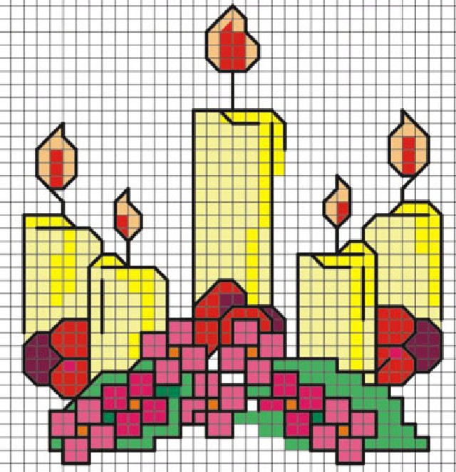 gráfico de ponto cruz para natal