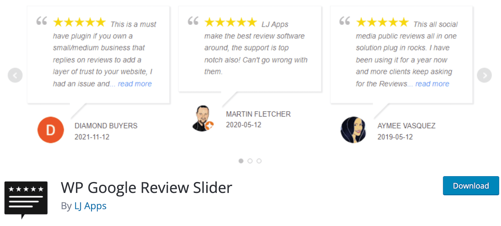 WP Google Review Slider