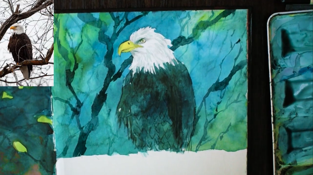 watercolor eagle
