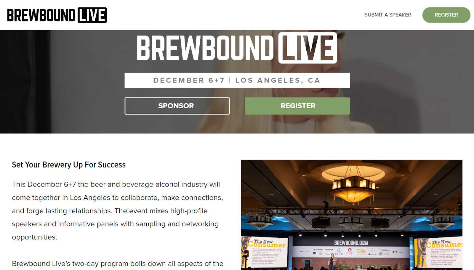 Brewbound Live event website promotional banner