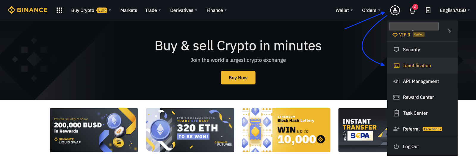 Binance - account verification