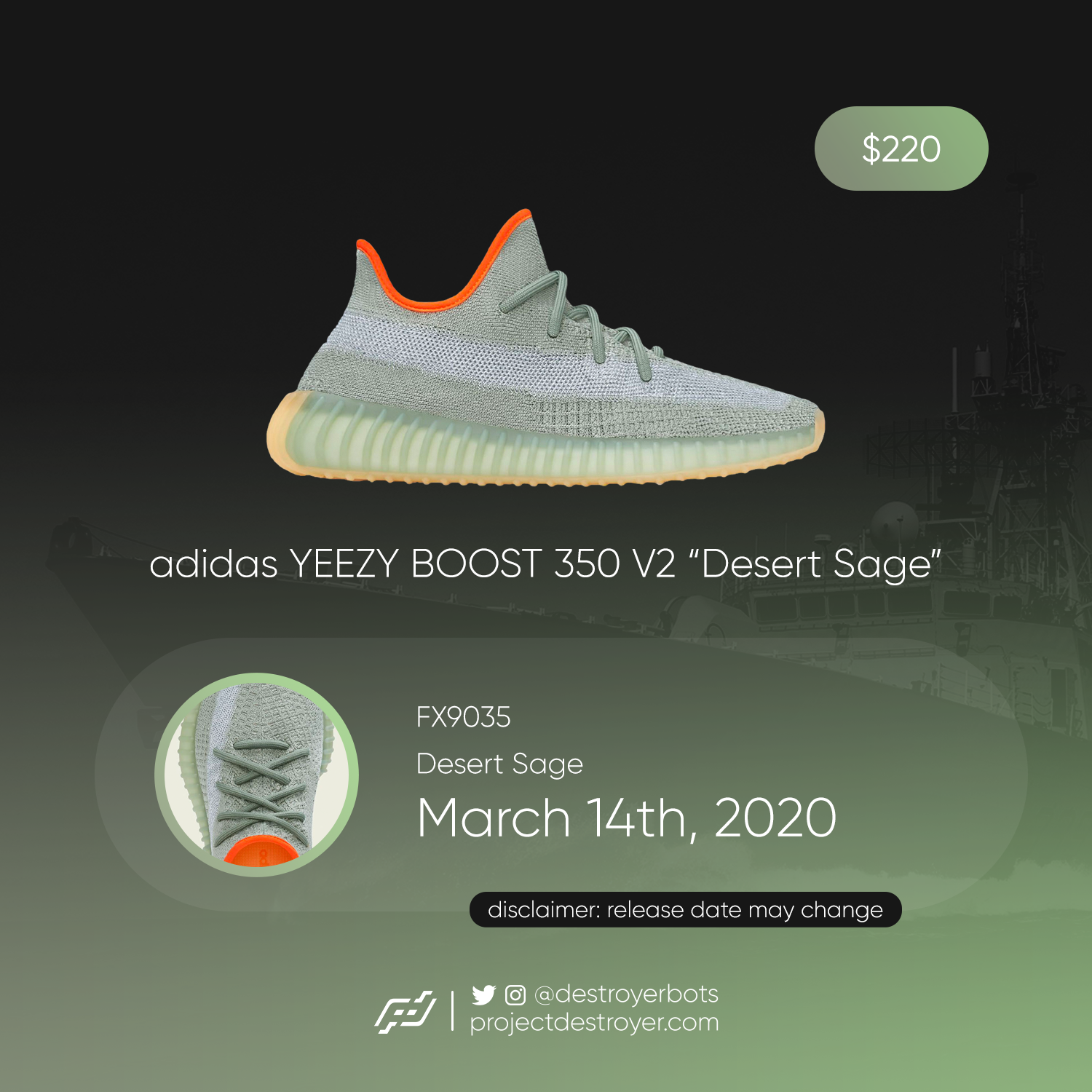 yeezy desert sage resell