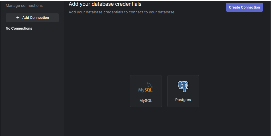 Add database credentials.