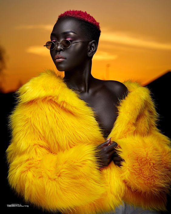 Nyakim Gatwech shows off her stylish side with this yellow fit