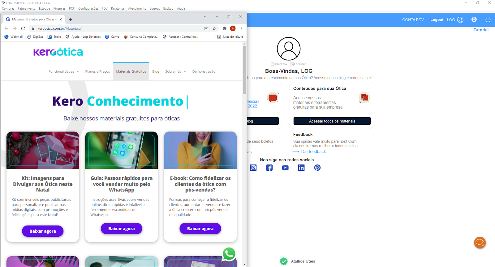 Tela de início e visão geral