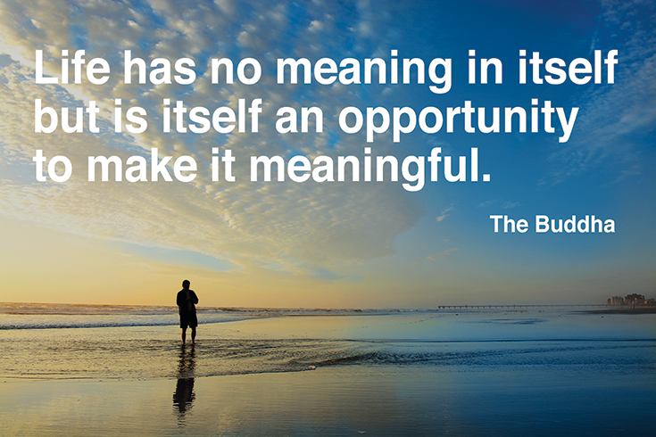 Life has no meaning in itself but it is itself an opportunity to make it meaningful.