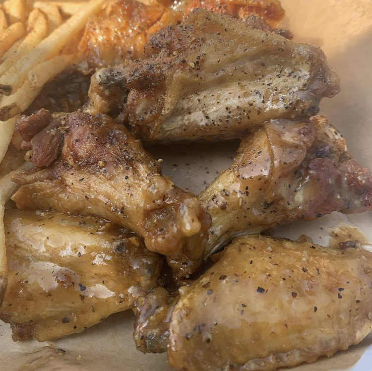 Lemon pepper bone in chicken wings from Buffalo Wild Wings