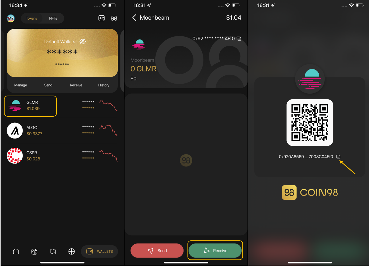 use the Moonbeam Wallet