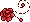 Pixel Rose Divider 3 - Bright Red - Bottom Left
