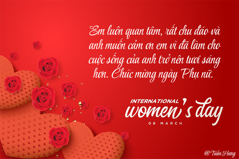 Thiệp chúc mừng ngày Quốc tế Phụ Nữ dành riêng cho người phụ nữ cho gia đình nhỏ của mình (Nguồn: Internet)