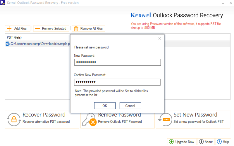 how to change passwords in outlook change passwords in the Kernal tool
