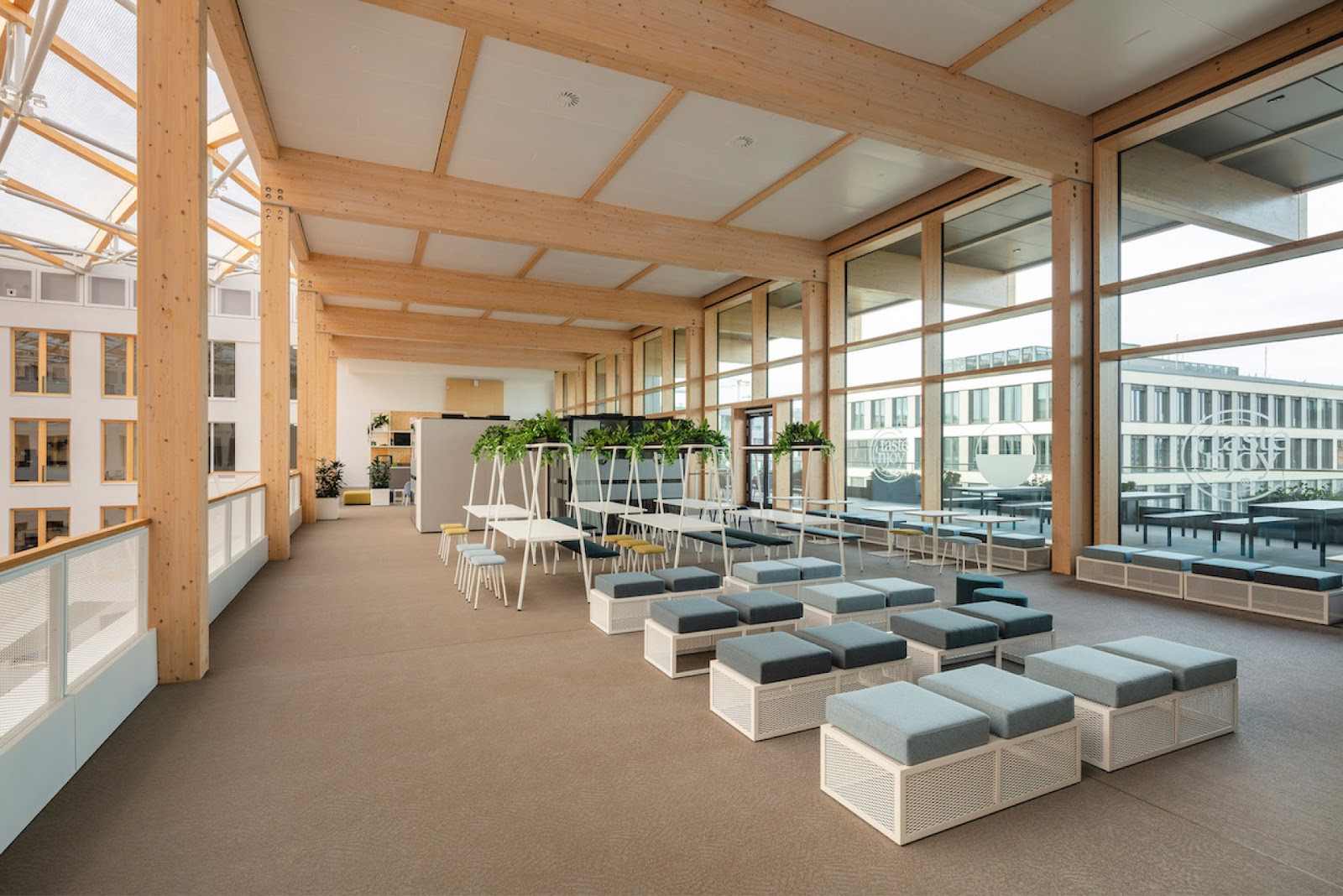 interior acolhedor do edifício sustentável na Alemanha