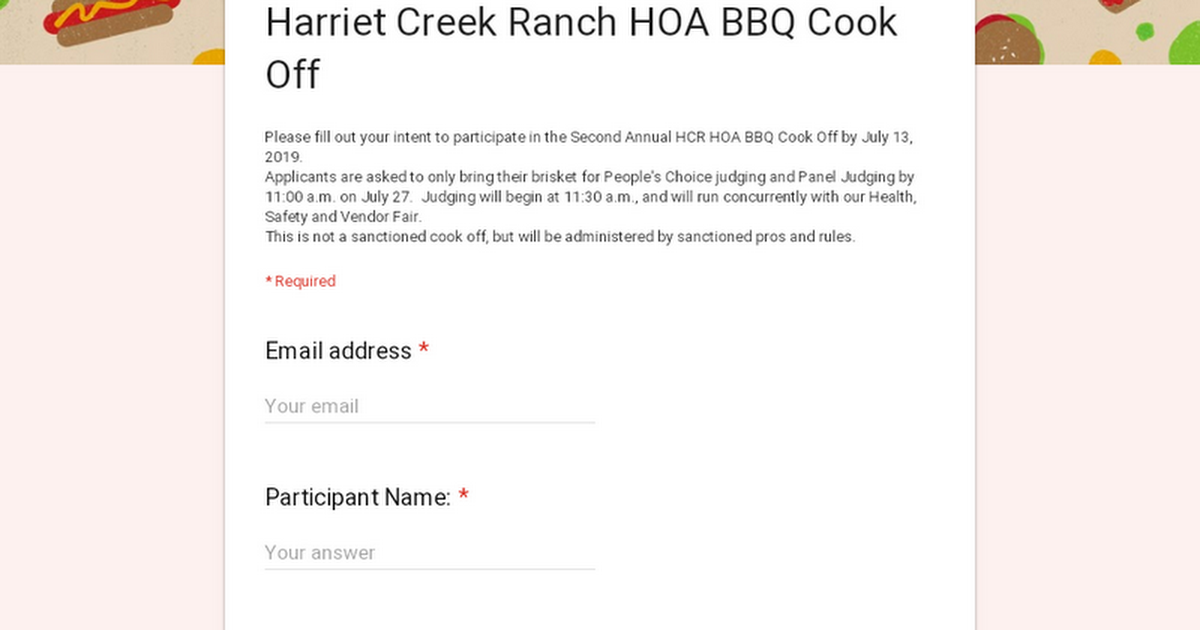 Harriet Creek Ranch HOA BBQ Cook Off