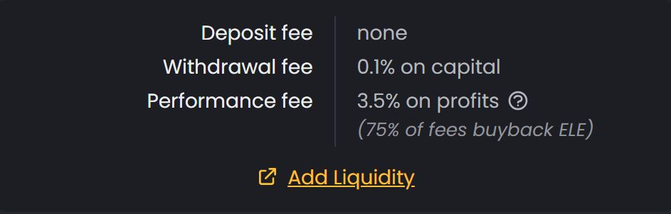 Eleven finance vault fees