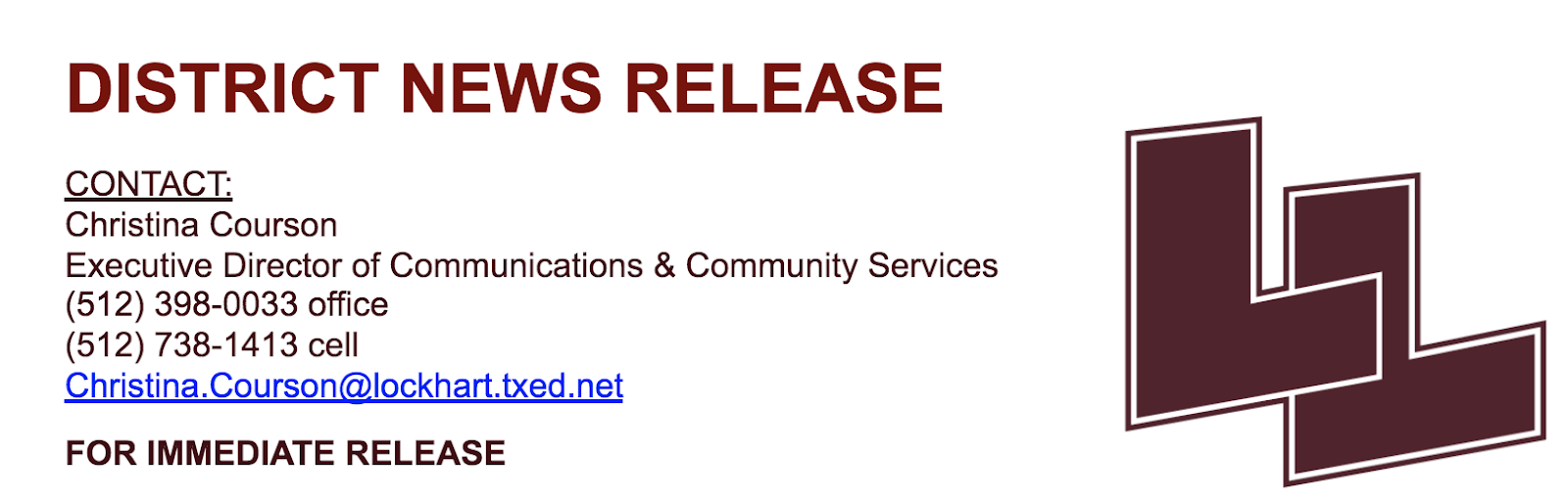 District News Release District News Release