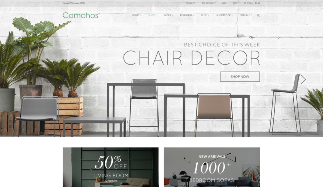 Opencart furniture theme comohos