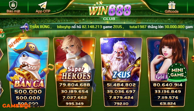 cổng game uy tín win688 club