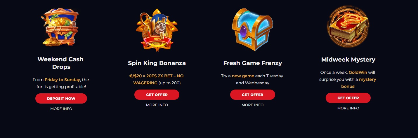 Goldwin Casino Review - Goldwin Bonuses, Promotions, and Features 5