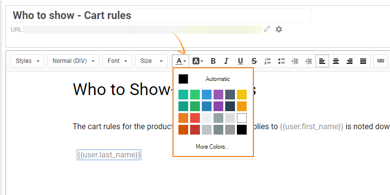 Add Custom Color to Merge Tags