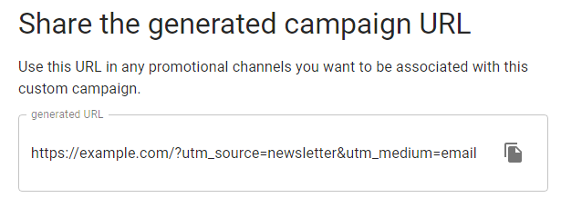 url with utm parameters generated by the campaign URL builder