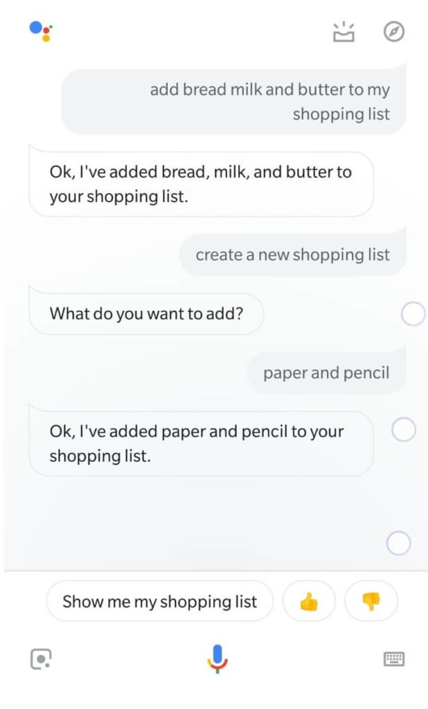 Create Shopping List with Google Assistant