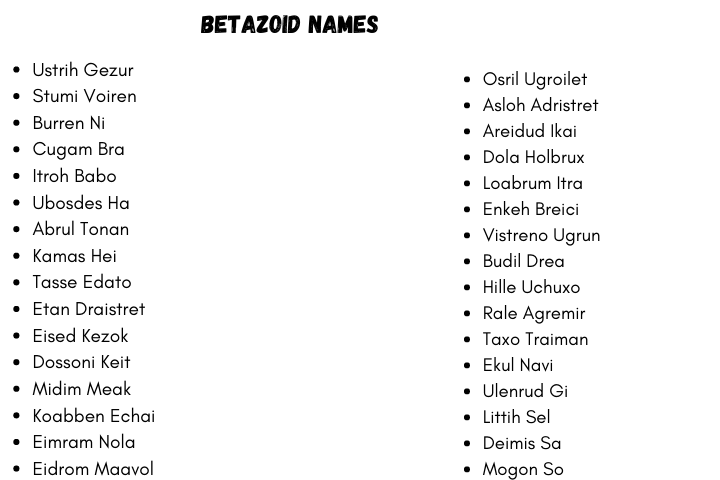 Star Trek Betazoid Names