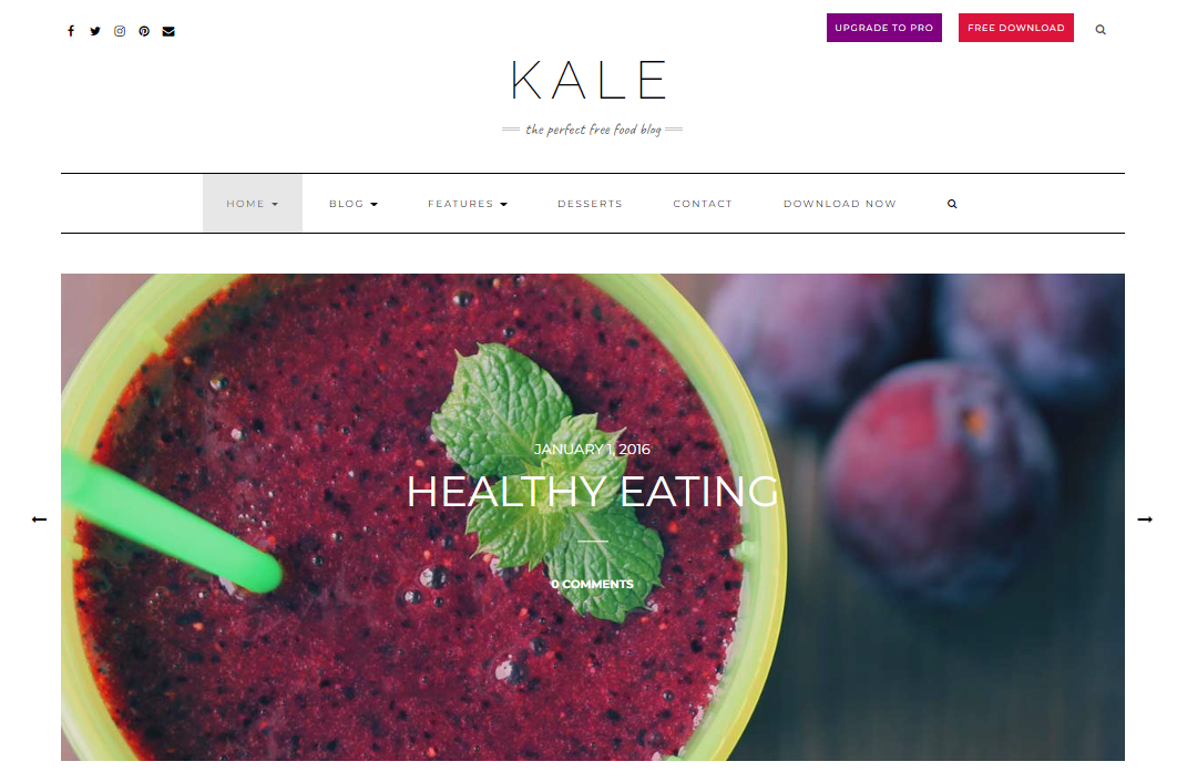 Kale - free wordpress themes for food blogs