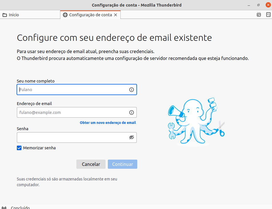 Configurando email no Mozilla Thunderbird