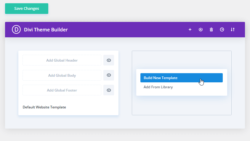 Build New Template in Divi Theme Builder