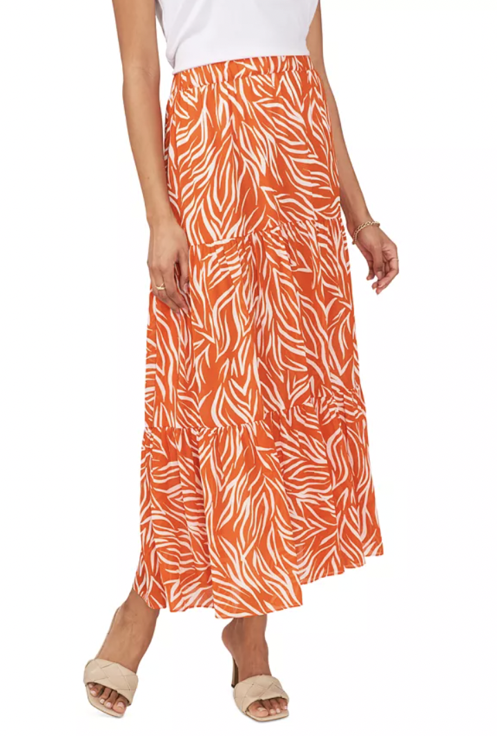 Women's Zebra-Print Tiered Maxi Skirt at Macy’s