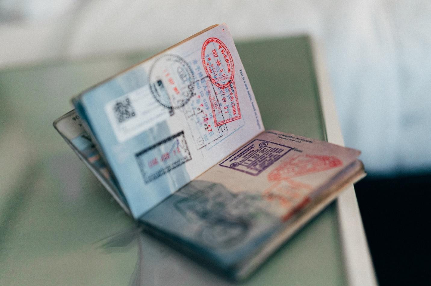 A digital nomad's visa on a table