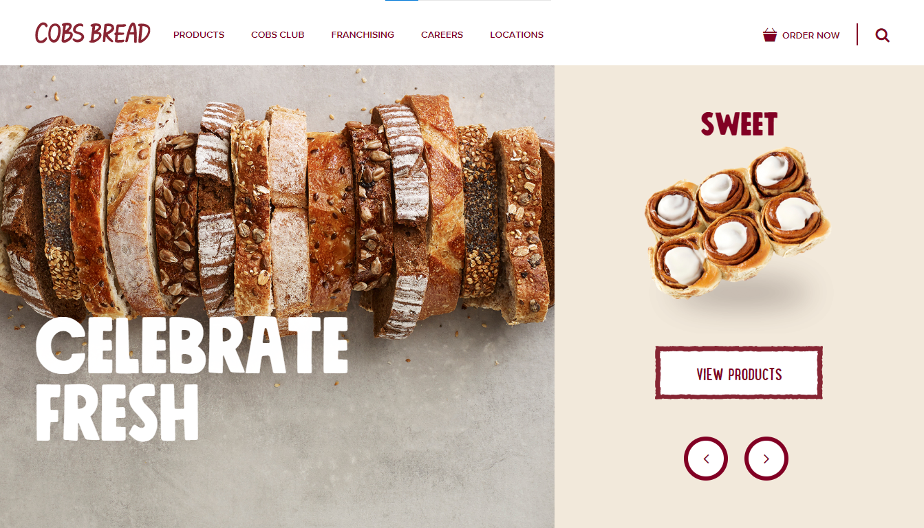 Cobs Bread - best bakery web designs