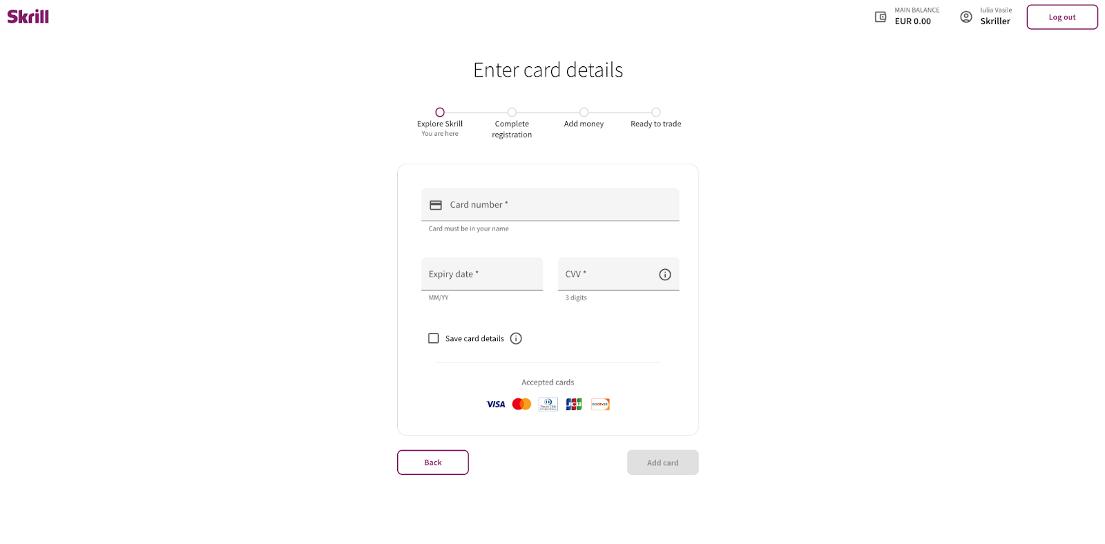 enter card details buy bitcoin with skrill