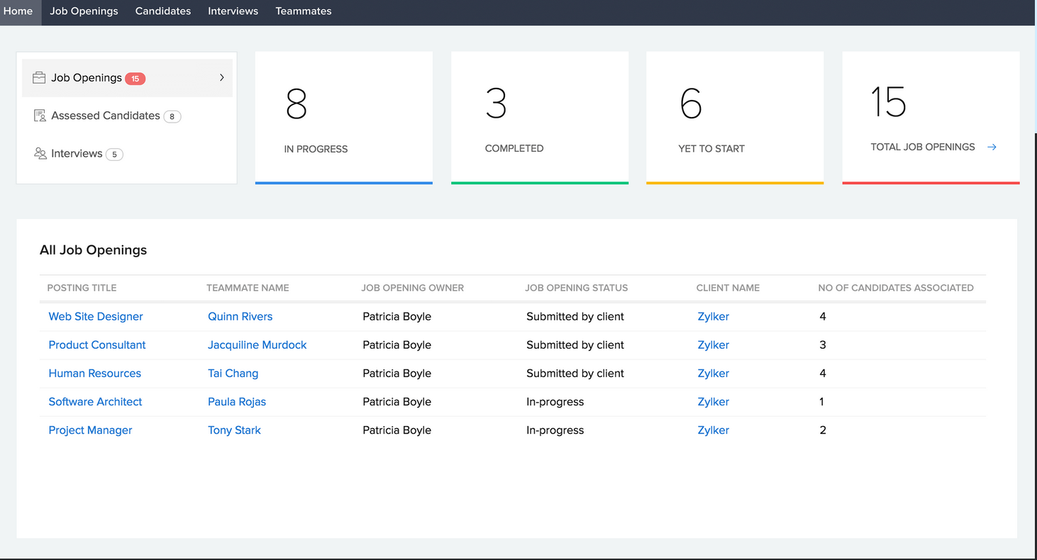 Zoho Recruit's applicant tracking system makes it an effective recruitment automation software to streamline hiring processes