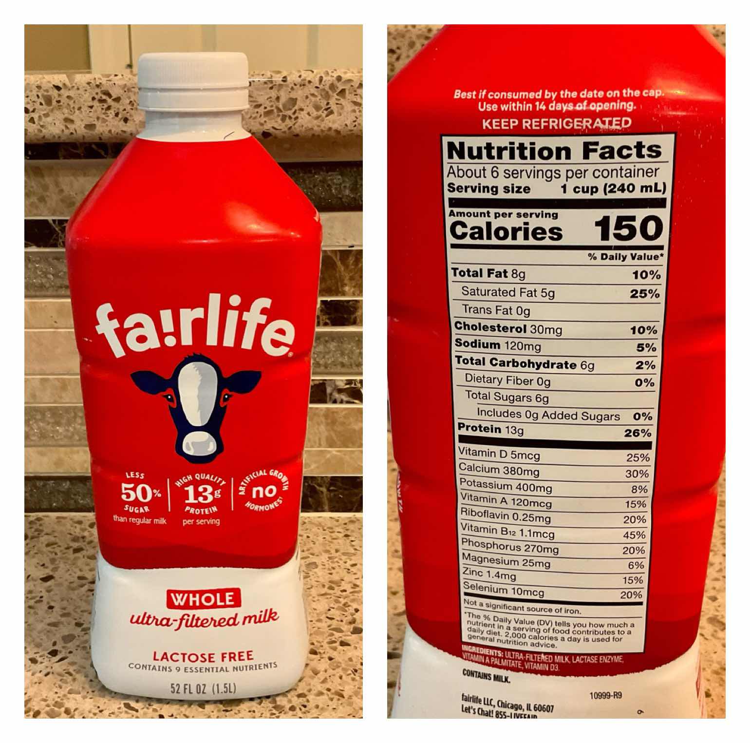 Fairlife Milk has less sugar