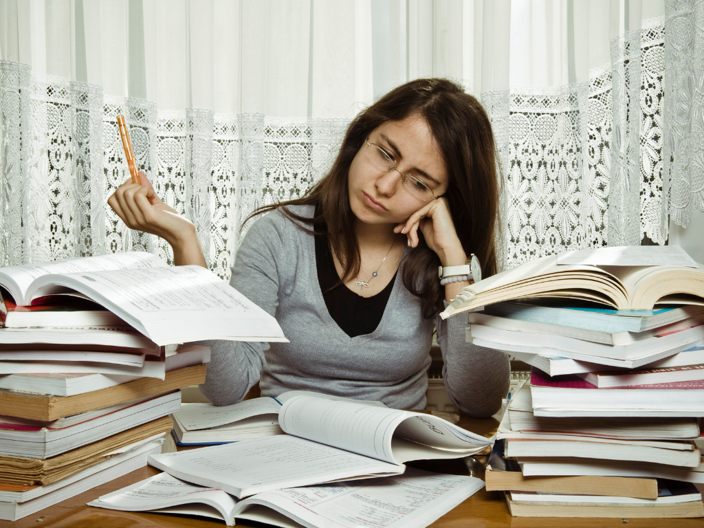 Law school stress overworked student
