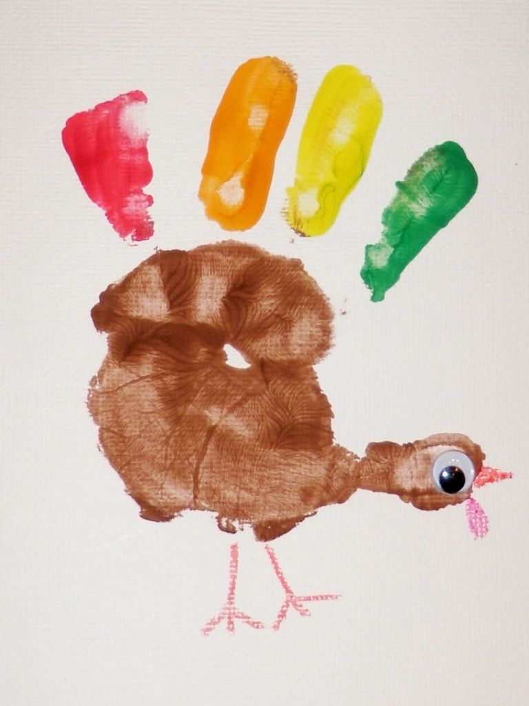 Hand Turkey: These 25 Thanksgiving Crafts for Kids will get everyone into the thanksgiving spirit. 