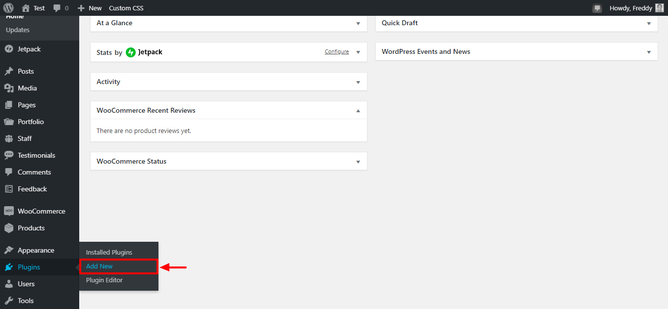 adicionando novo plugin ao wordpress